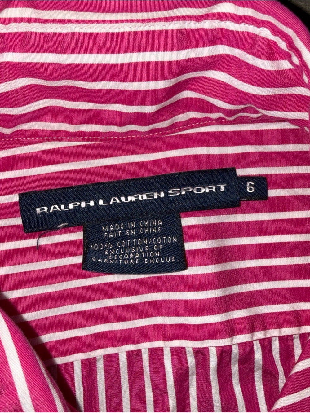Ralph Lauren Pink Striped Cotton Button-Down Shirt womens 6 - Picture 3 of 8
